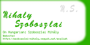 mihaly szoboszlai business card